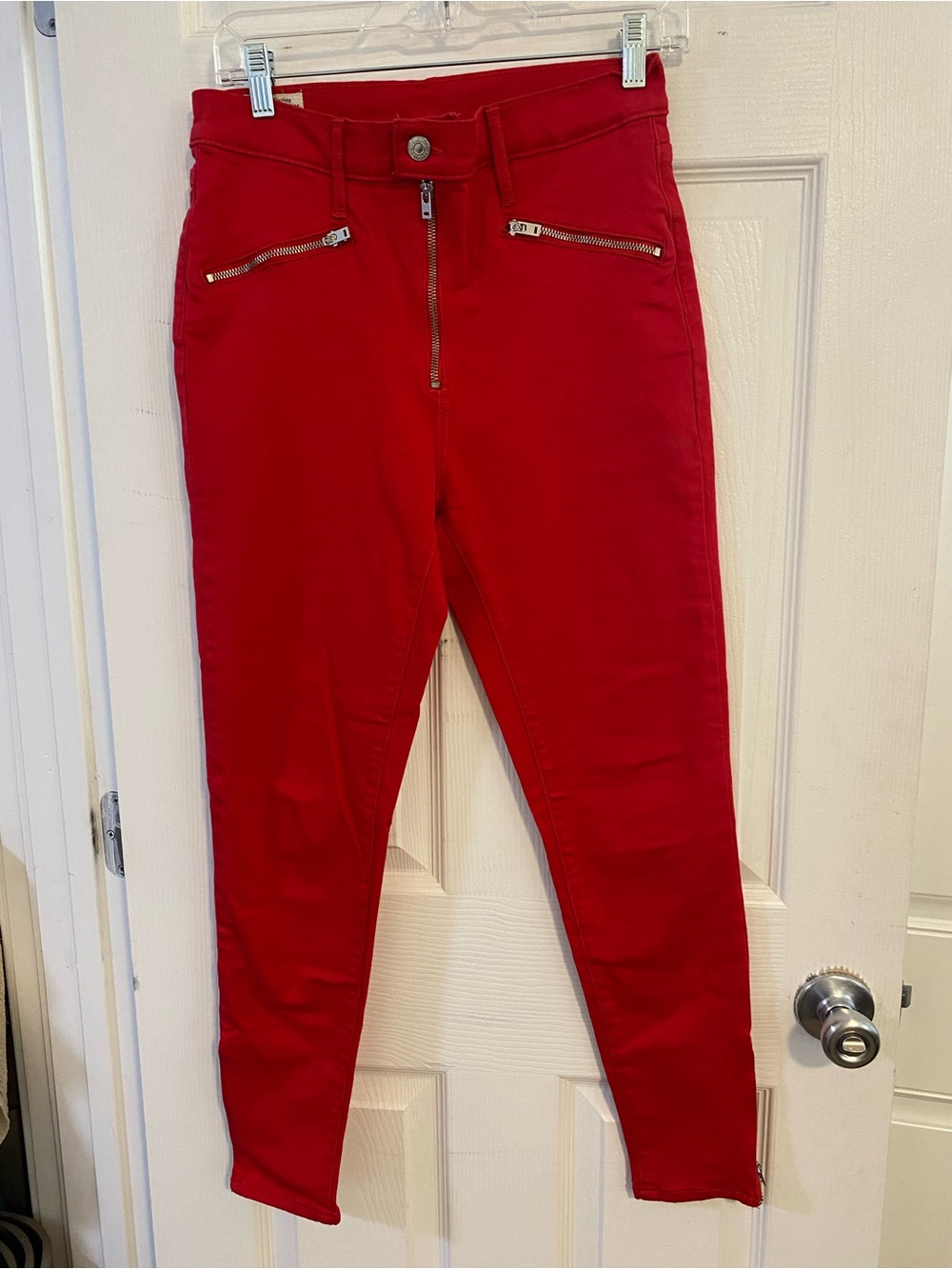 Levi’s Premium Mile High Super Skinny Ankle Zip Red Jeans Women’s 29